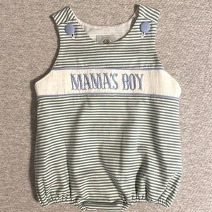 Mama’s Boy Smocked Bubble - 12M